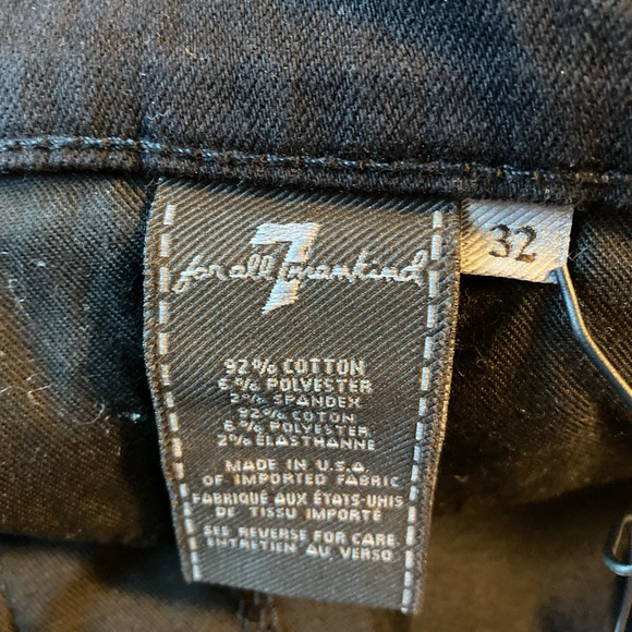 Seven for all Mankind Straight Leg Black Jeans Luxe Performance Standard Sz 32 - Picture 8 of 11